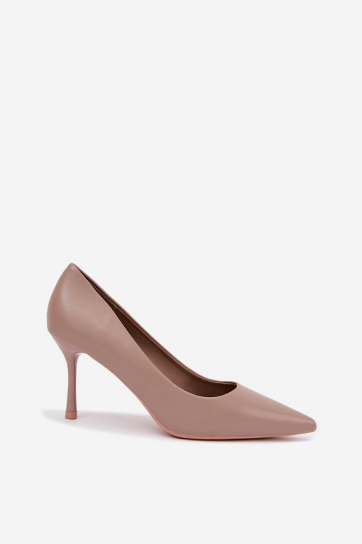 Décolleté classiche khaki in ecopelle Nesha