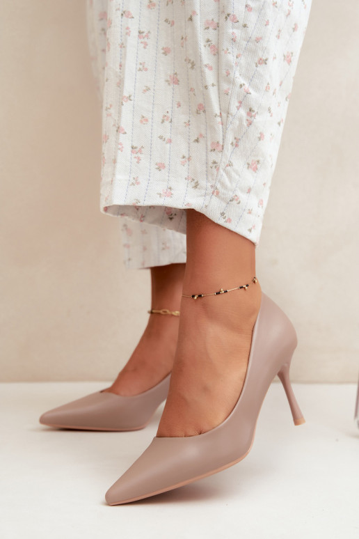 Décolleté classiche khaki in ecopelle Nesha