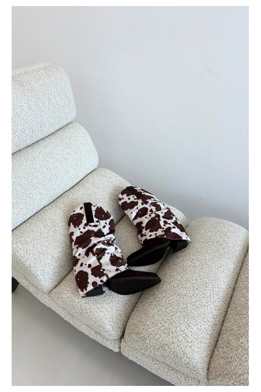 Stivaletti in stile cowboy con alti e tacchi curvi color marrone Havie