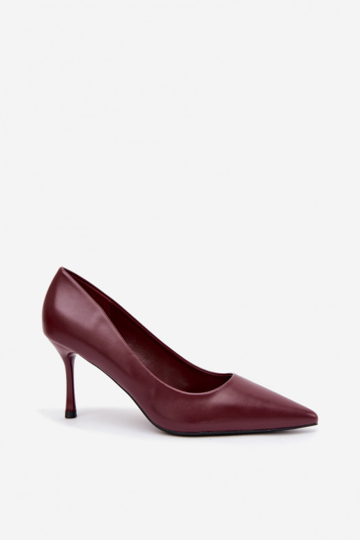 Scarpe con tacco classiche in pelle sintetica, bordeaux Nesha