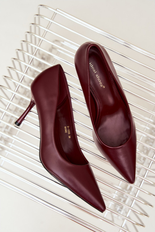 Scarpe con tacco classiche in pelle sintetica, bordeaux Nesha