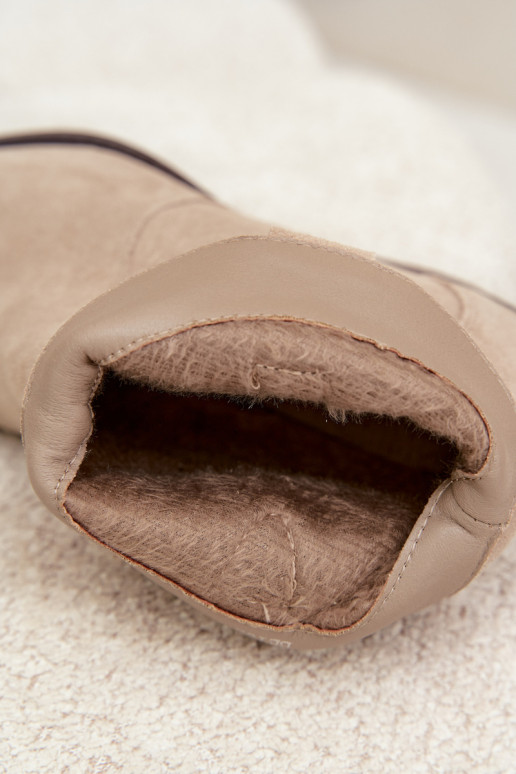 Stivaletti cowboy slip-on in suede sintetico color avorio Beretta
