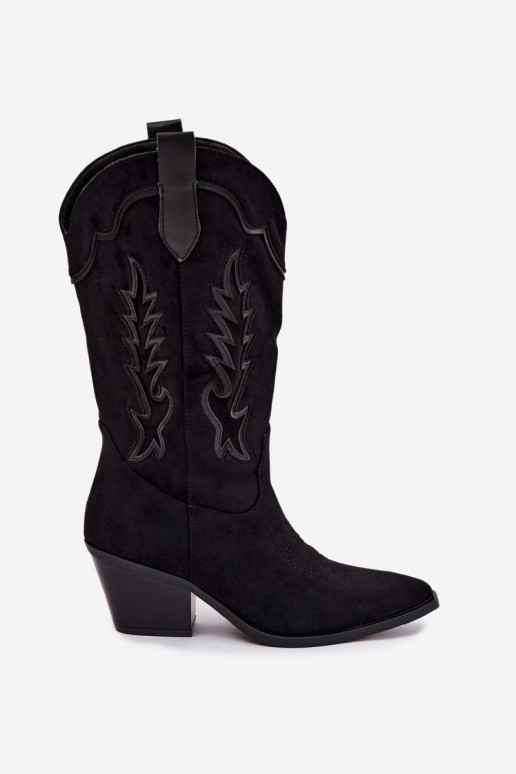 Stivali alti in stile cowboy neri Betina