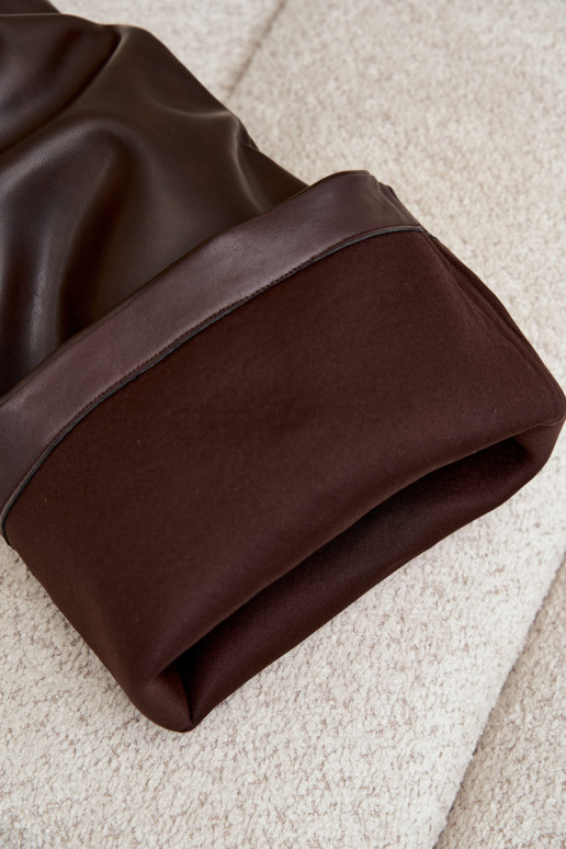 Stivali alti da donna con tacco in stile slip-on in ecopelle color cioccolato Anica