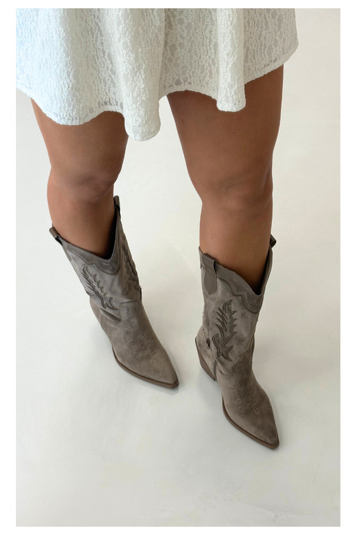 Stivali alti in stile cowboy khaki Betina