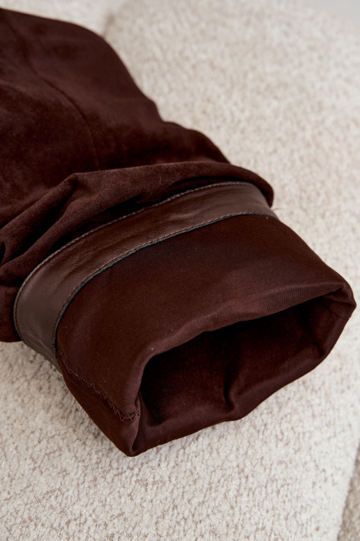 Stivali al cioccolato stropicciati al ginocchio con tacco kitten in suede LoĮen