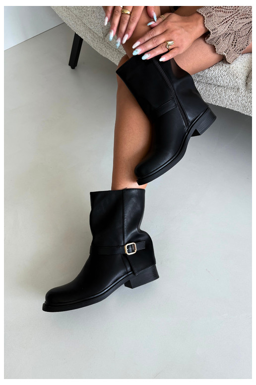 Stivaletti isolati da donna con fibbie in colore nero Corley