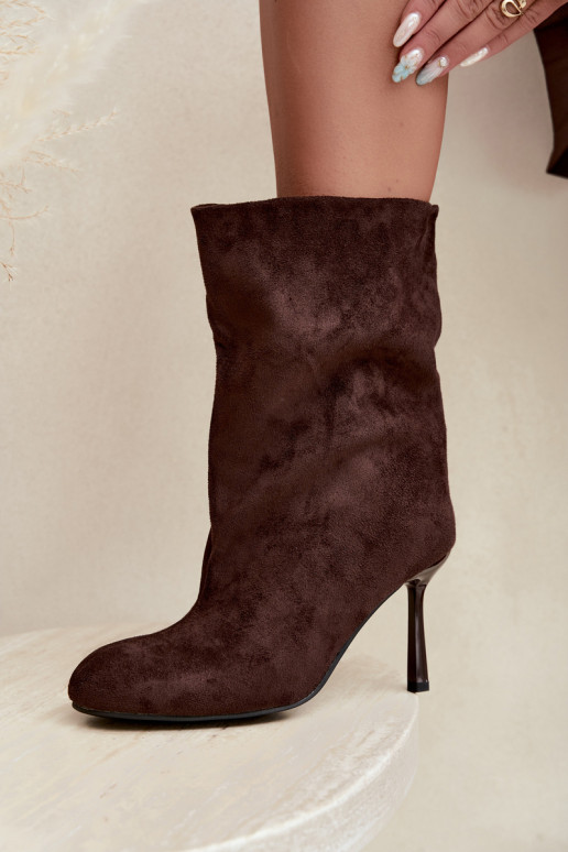 Stivaletti color cioccolato con tacchi sottili Slouchy Penrose
