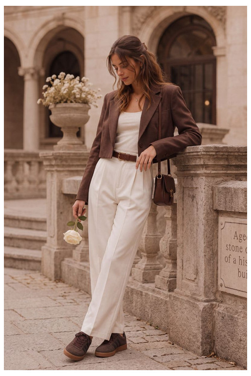 Sneakers da donna in suede sintetico color cioccolato Bellmont