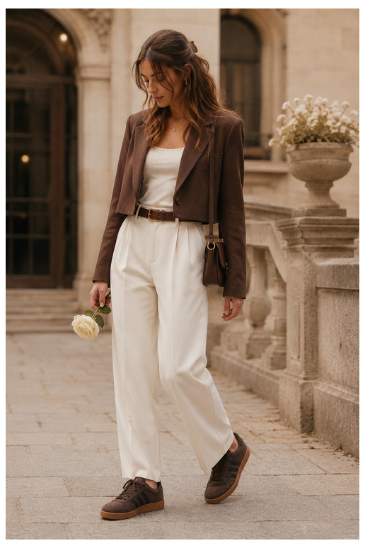 Sneakers da donna in suede sintetico color cioccolato Bellmont