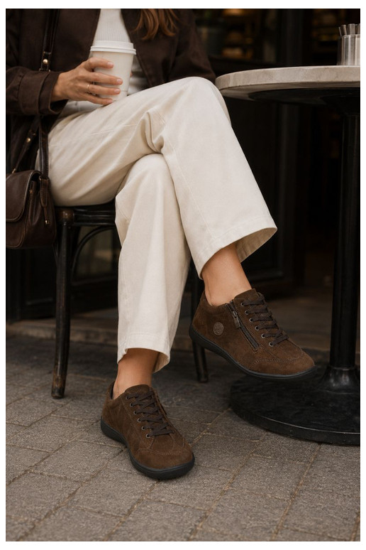 Scarpe da donna in suede sintetico color cioccolato Brindle
