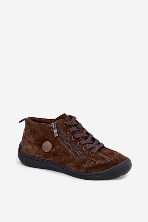 Scarpe da donna in suede sintetico color cioccolato Brindle