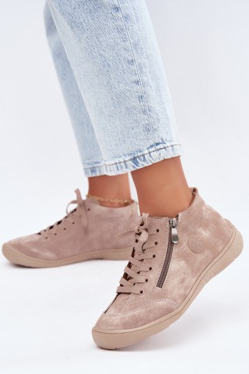 Scarpe da donna in suede sintetico color sabbia Brindle 2