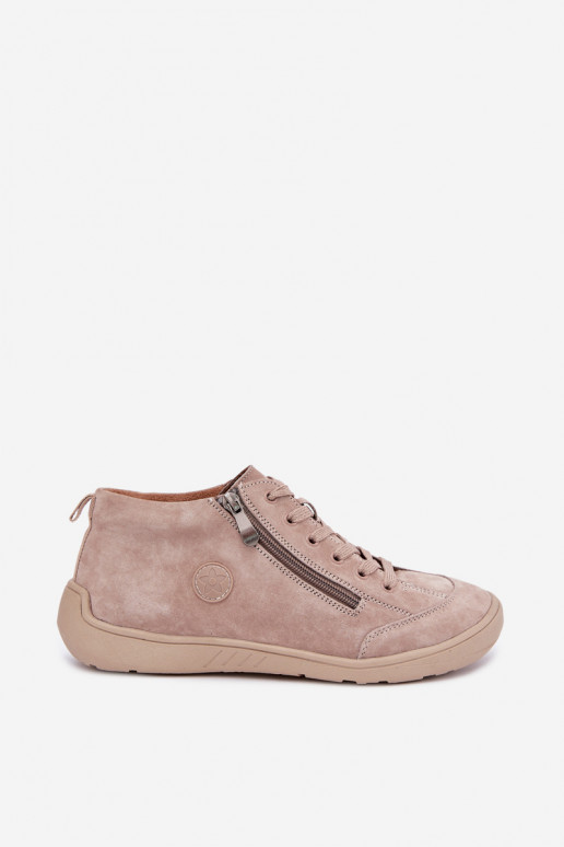 Scarpe da donna in suede sintetico color sabbia Brindle