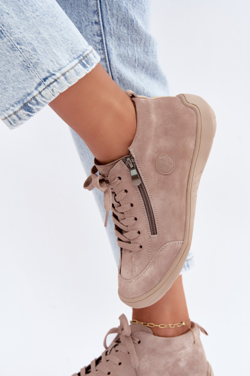 Scarpe da donna in suede sintetico color sabbia Brindle