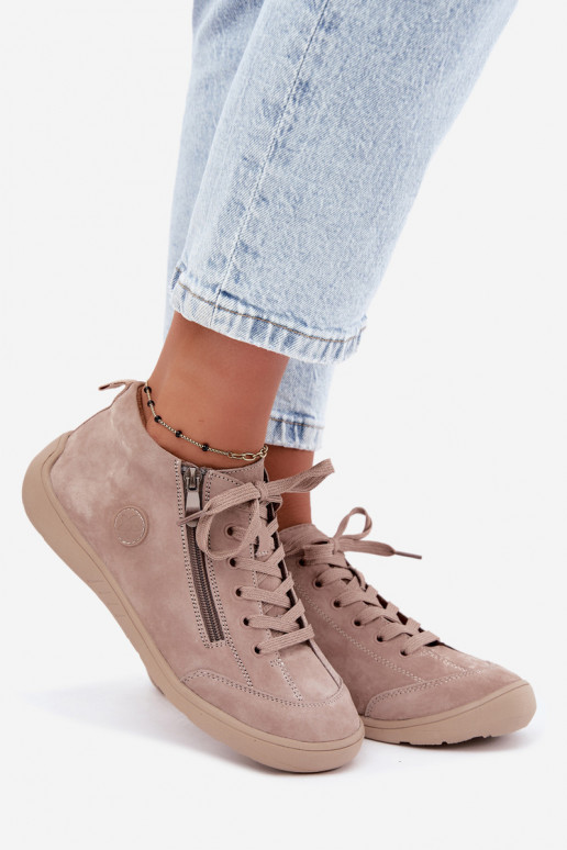 Scarpe da donna in suede sintetico color sabbia Brindle