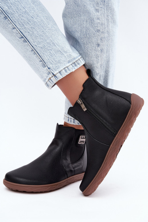 Scarpe in pelle nere Barefoot Altie