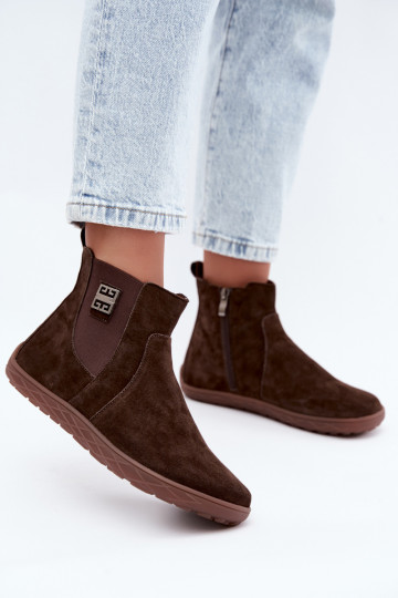 Scarpe in suede color cioccolato Barefoot Altie