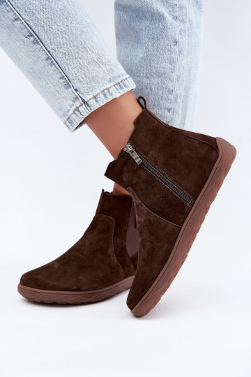 Scarpe in suede color cioccolato Barefoot Altie 2