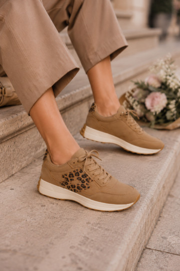 Sneakers da donna LOTTO 2401931U CALENTO in marrone con stampa leopardata 2