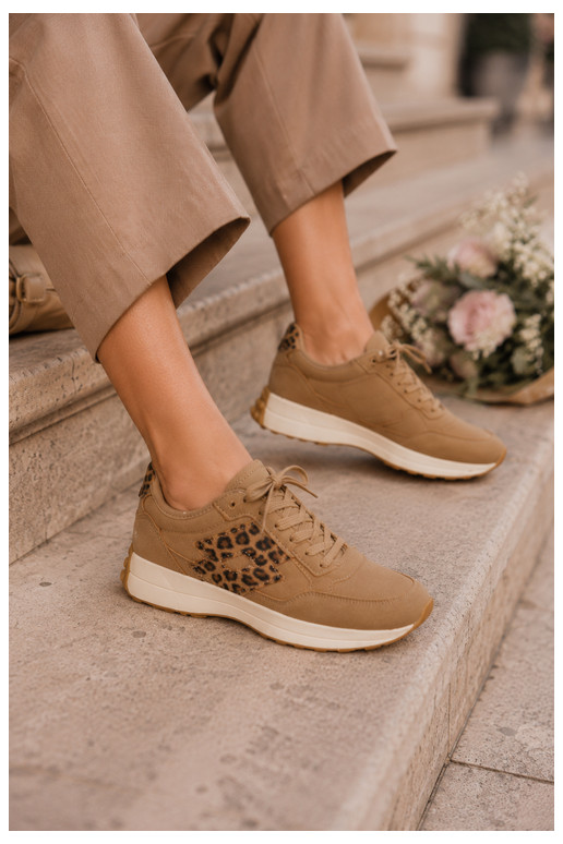 Sneakers da donna LOTTO 2401931U CALENTO in marrone con stampa leopardata
