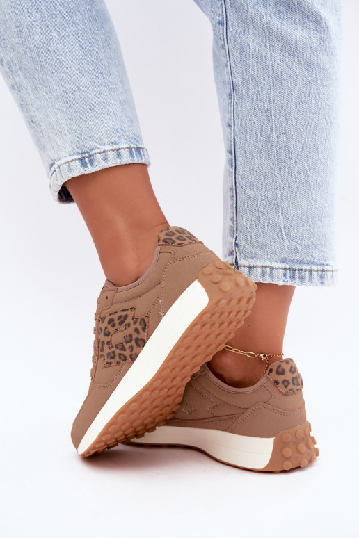 Sneakers da donna LOTTO 2401931U CALENTO in marrone con stampa leopardata