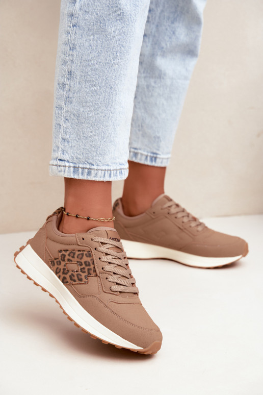 Sneakers da donna LOTTO 2401931U CALENTO in marrone con stampa leopardata