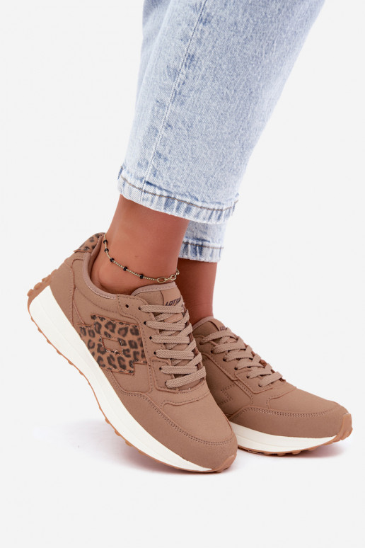 Sneakers da donna LOTTO 2401931U CALENTO in marrone con stampa leopardata