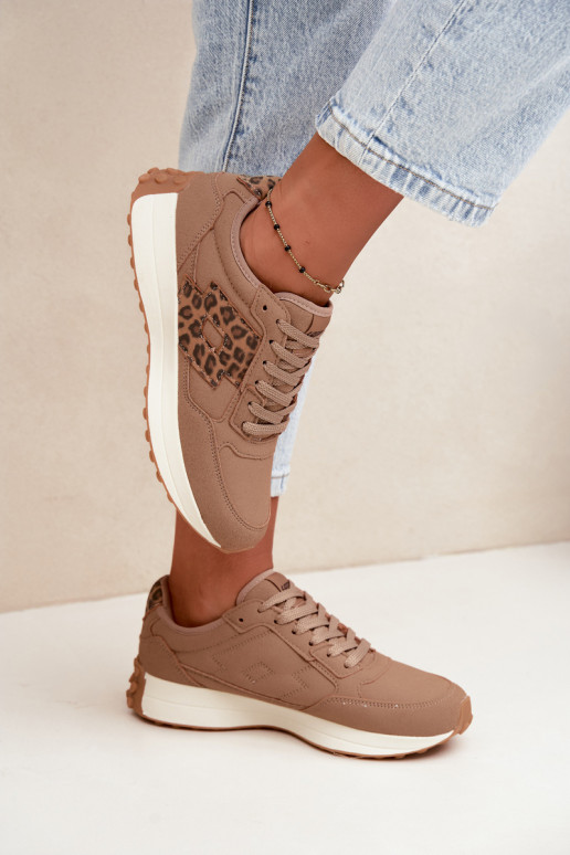 Sneakers da donna LOTTO 2401931U CALENTO in marrone con stampa leopardata
