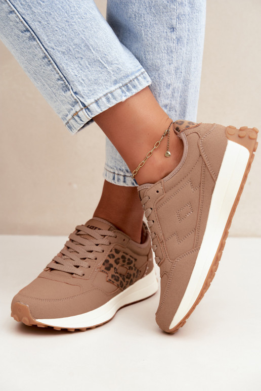 Sneakers da donna LOTTO 2401931U CALENTO in marrone con stampa leopardata