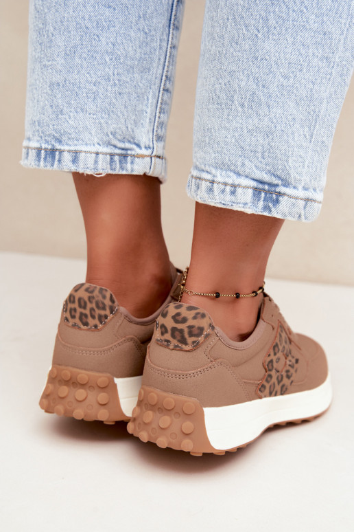 Sneakers da donna LOTTO 2401931U CALENTO in marrone con stampa leopardata