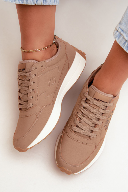 Sneakers da donna LOTTO 2401931U CALENTO in marrone con stampa leopardata