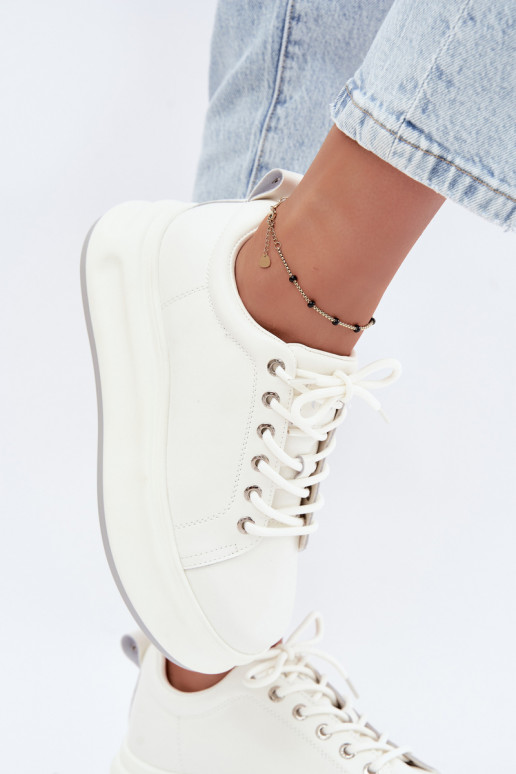 Sneakers bianche da donna con plateau GOE SS2N4021