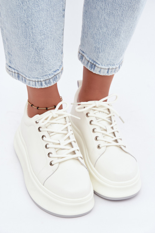 Sneakers bianche da donna con plateau GOE SS2N4021