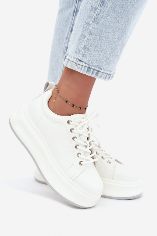 Sneakers bianche da donna con plateau GOE SS2N4021