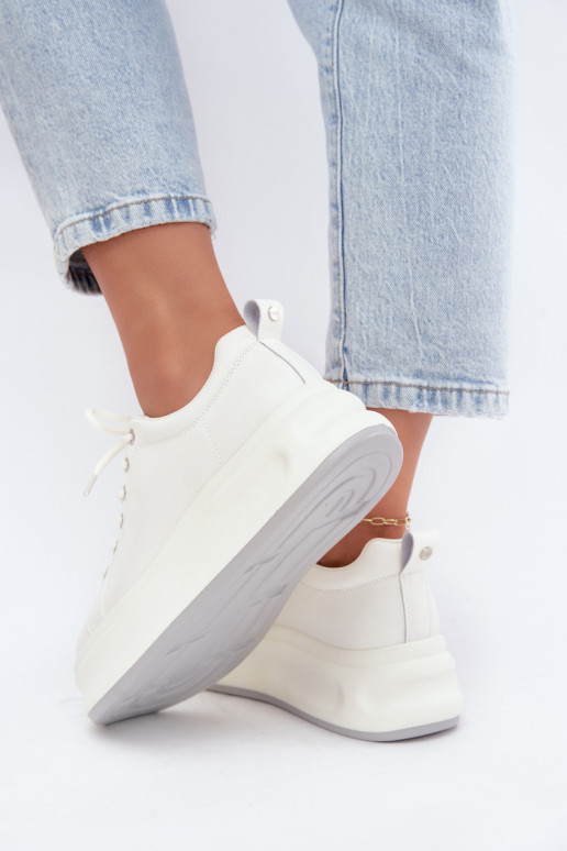 Sneakers bianche da donna con plateau GOE SS2N4021