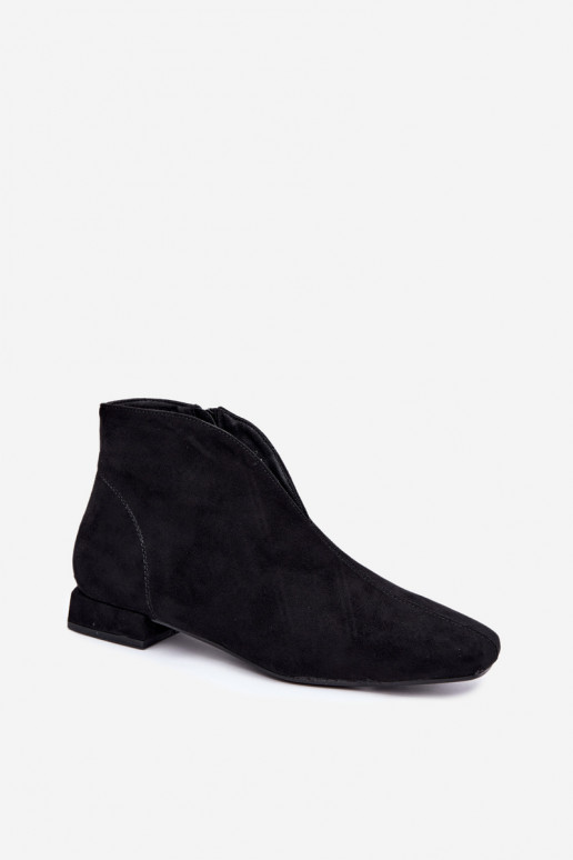 Stivaletti neri bassi Cut Out con tacchi larghi Canella