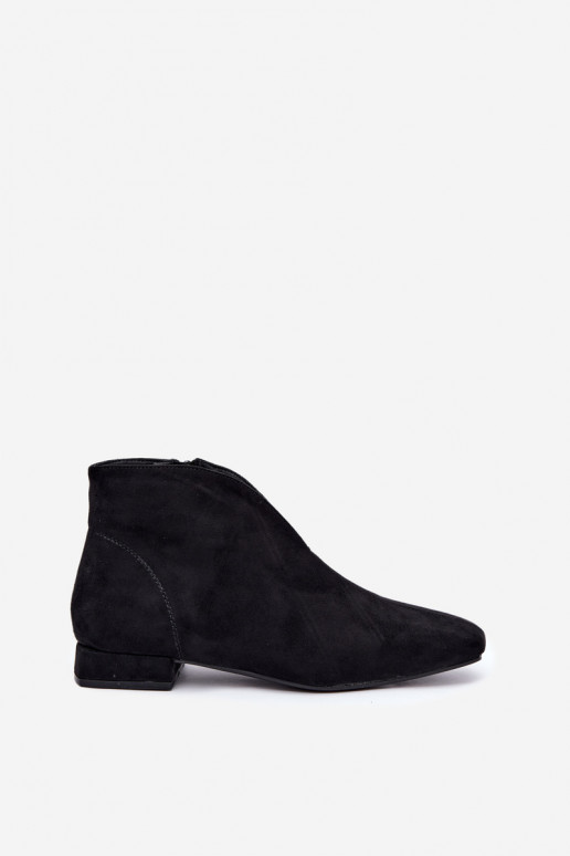 Stivaletti neri bassi Cut Out con tacchi larghi Canella