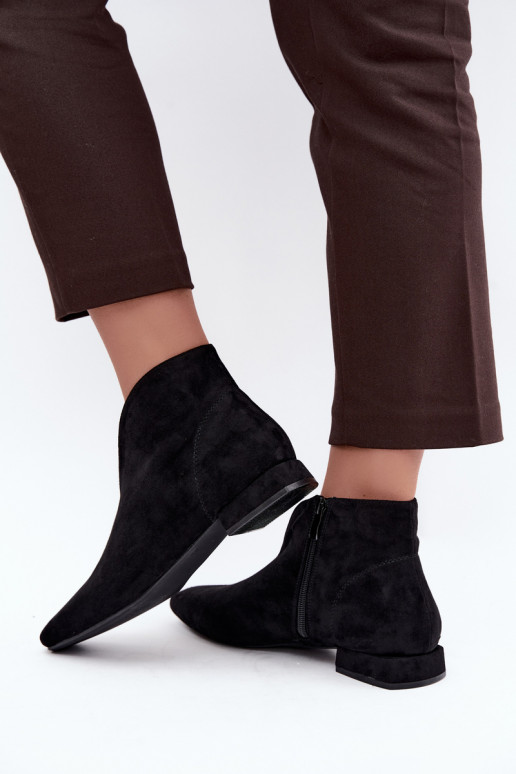 Stivaletti neri bassi Cut Out con tacchi larghi Canella