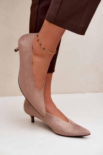 Scarpe in suede color sabbia con Kitten Heel Nuretta 2