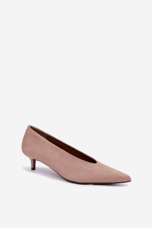 Scarpe in suede color sabbia con Kitten Heel Nuretta