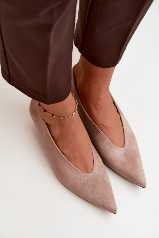 Scarpe in suede color sabbia con Kitten Heel Nuretta