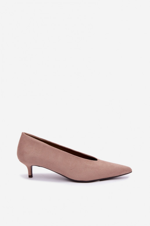 Scarpe in suede color sabbia con Kitten Heel Nuretta