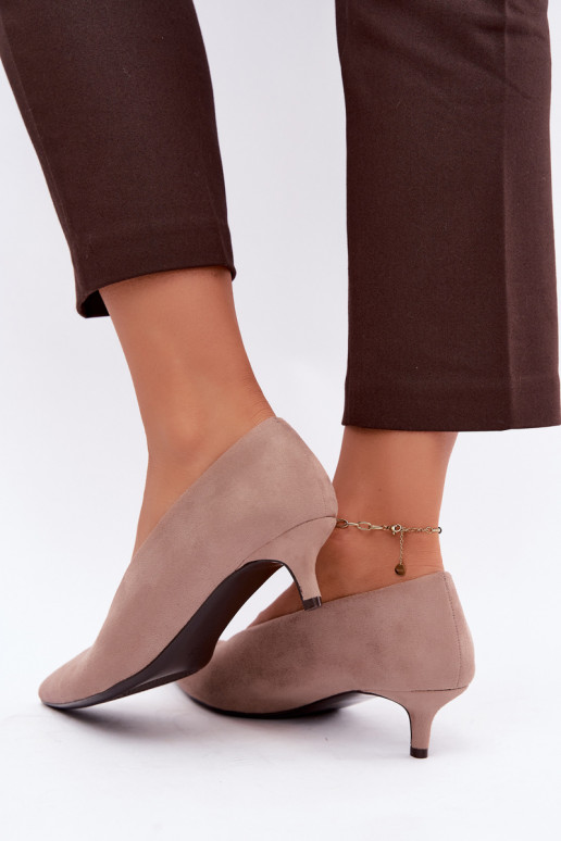 Scarpe in suede color sabbia con Kitten Heel Nuretta
