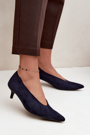 Scarpe in suede blu scuro con Kitten Heel Nuretta 2