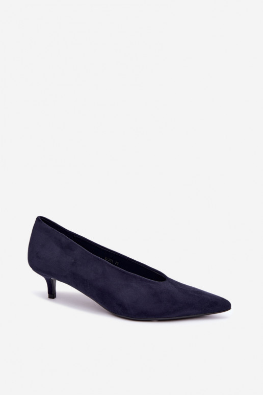 Scarpe in suede blu scuro con Kitten Heel Nuretta