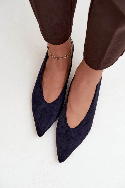 Scarpe in suede blu scuro con Kitten Heel Nuretta