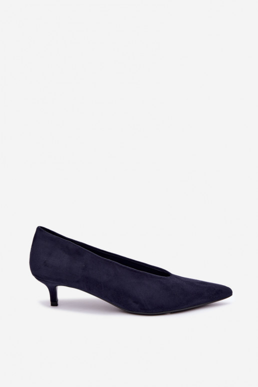 Scarpe in suede blu scuro con Kitten Heel Nuretta