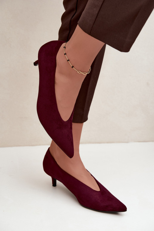 Scarpe in suede bordeaux con Kitten Heel Nuretta