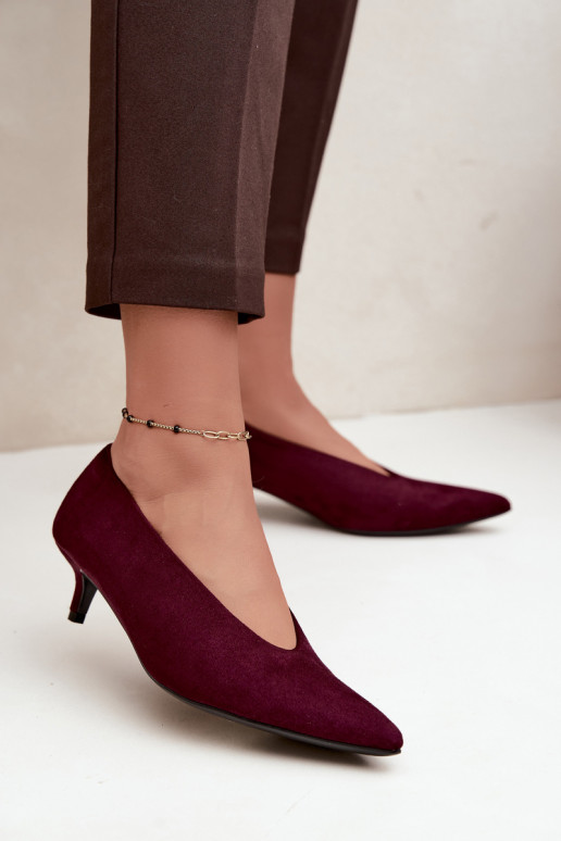 Scarpe in suede bordeaux con Kitten Heel Nuretta